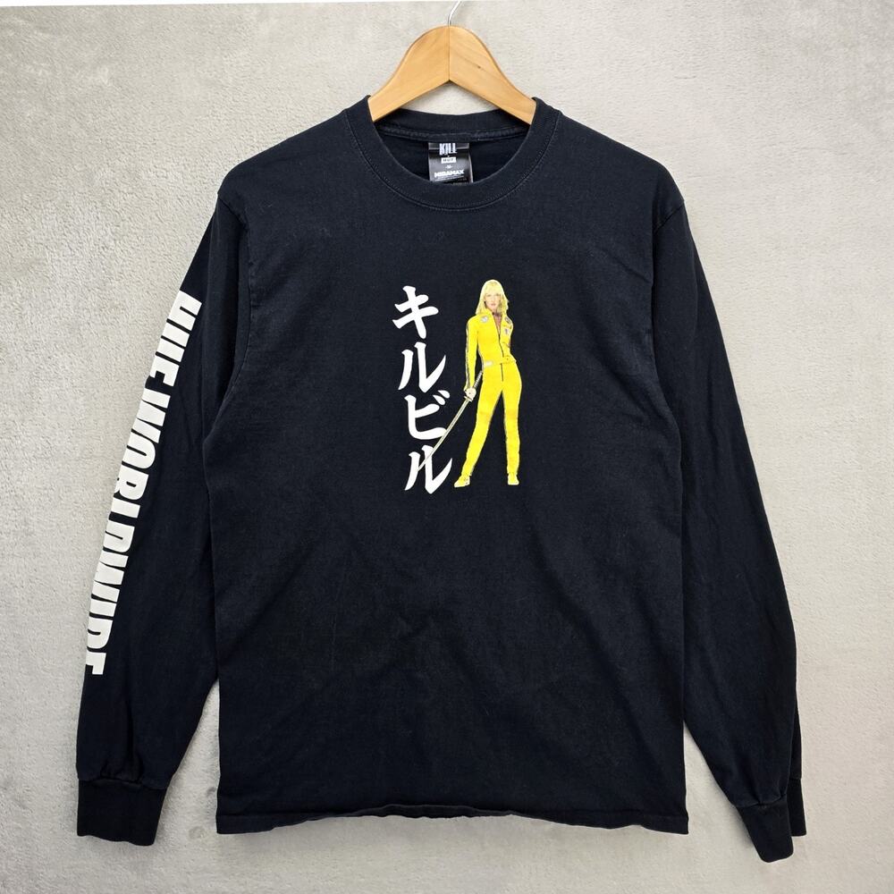 Kill Bill X Huf Shirt Mens Medium Black Long Sleeve Double Sided Uma Thurman